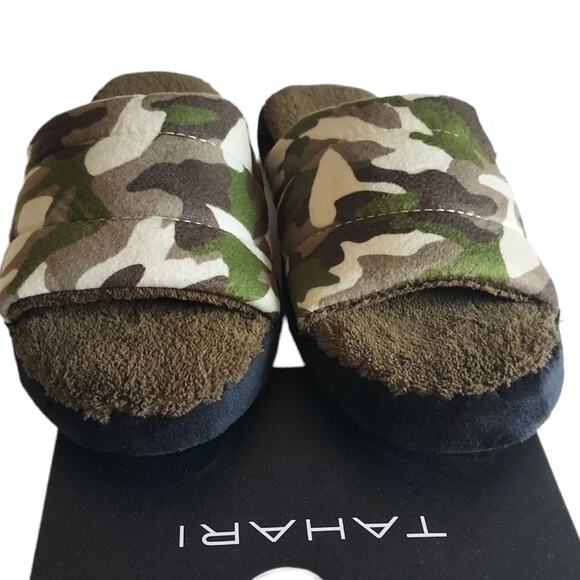 Tahari Memory Foam Slide Green Camouflage Slip On Comfort Slippers Size 7 NWT - Picture 3 of 5